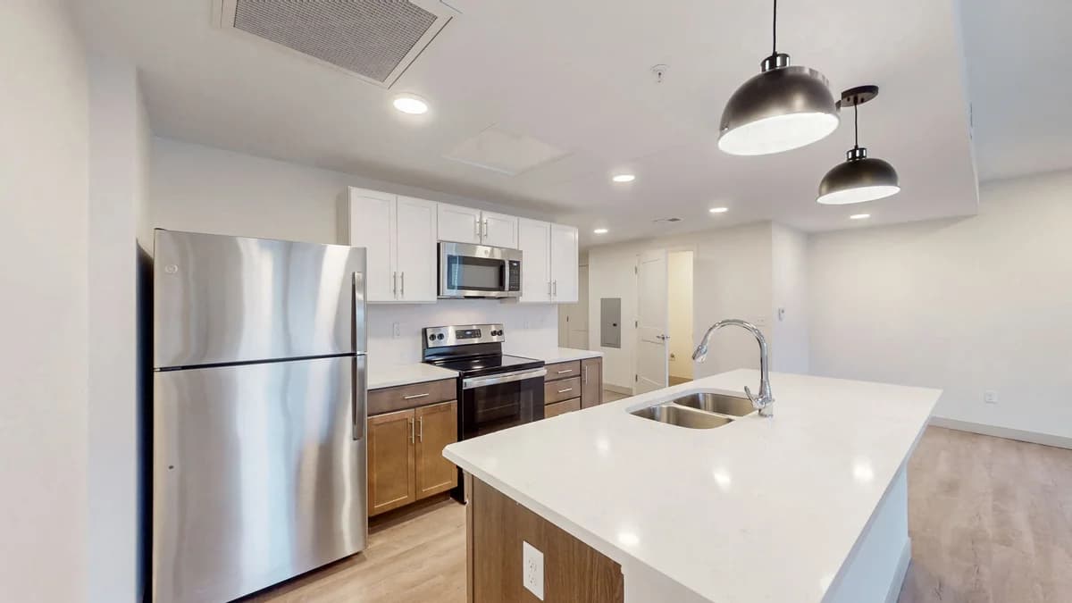 Louisville apartments for rent - image - Modern kitchen with white quartz island