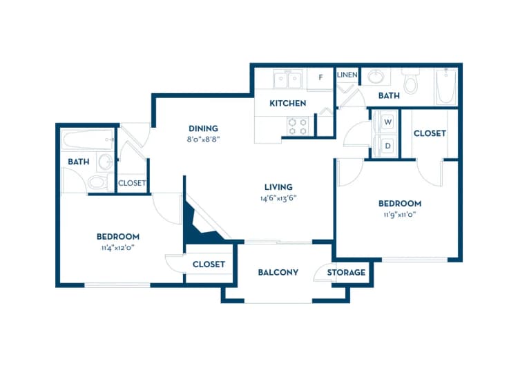 Louisville apartments for rent - image - 2 Bedroom | 2 Bath | 887 SF