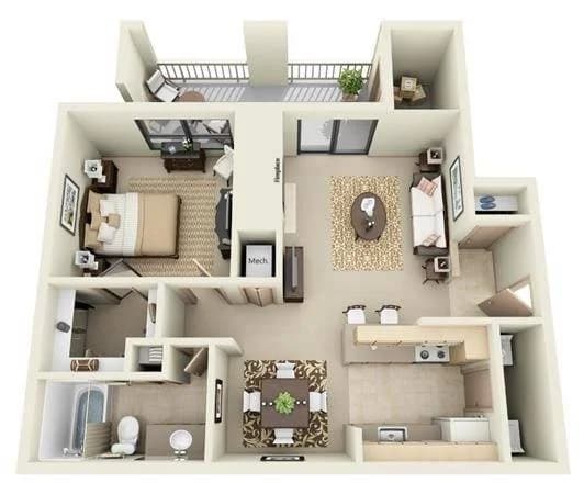 Louisville apartments for rent - image - 1 Bedroom | 1 Bath | 786 SF