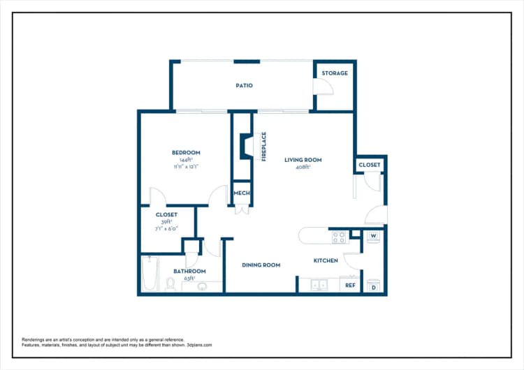 Louisville apartments for rent - image - A1 | 1BD, 1BA | 786SF