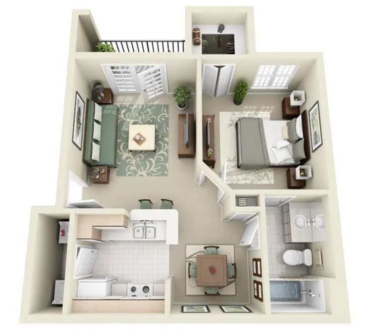 Louisville apartments for rent - image - 1 Bedroom | 1 Bath | 618 SF