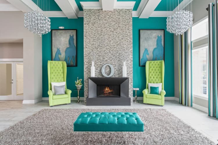 Louisville apartments for rent - image - Clubhouse Sitting Area with Fireplace
