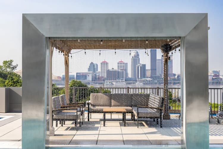 Louisville apartments for rent - image - Rooftop terrace with city skyline views