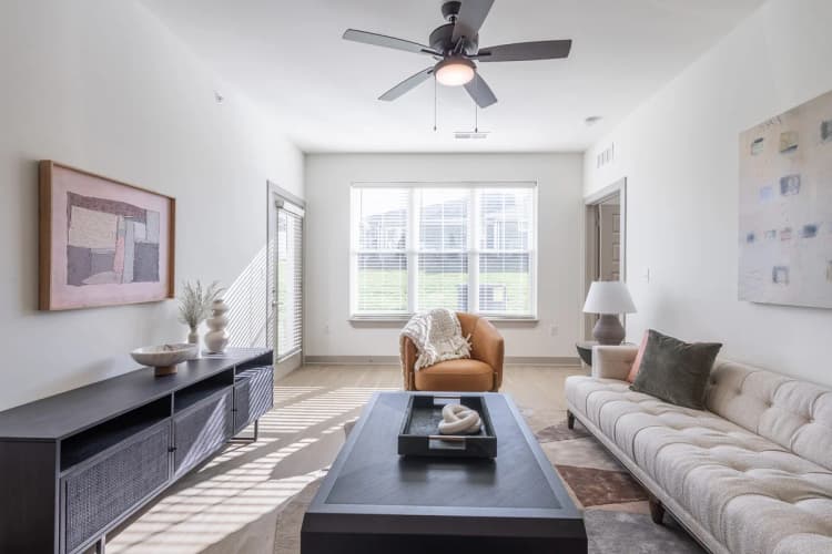 Louisville apartments for rent - image - Living Room With Ceiling Fan