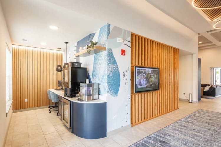 Louisville apartments for rent - image - Clubhouse with wooden color background