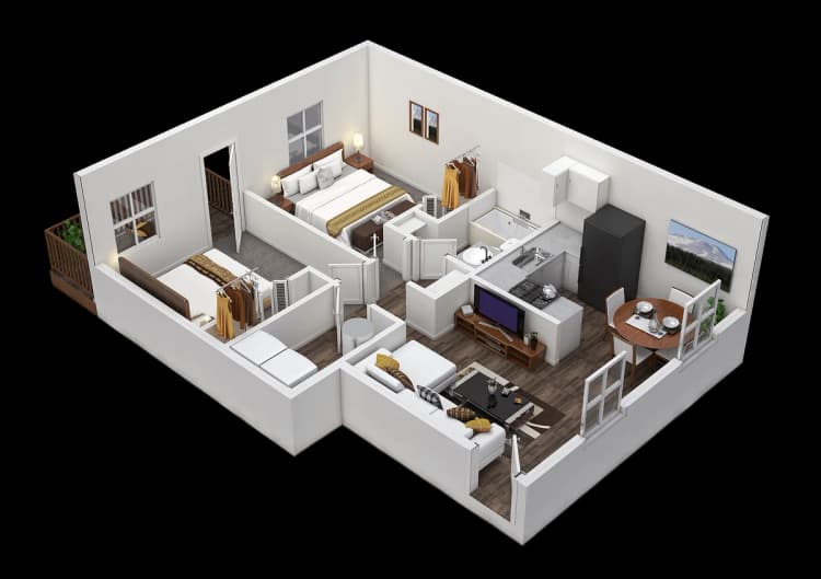 Louisville apartments for rent - image - 2 Bedroom 1 Bath