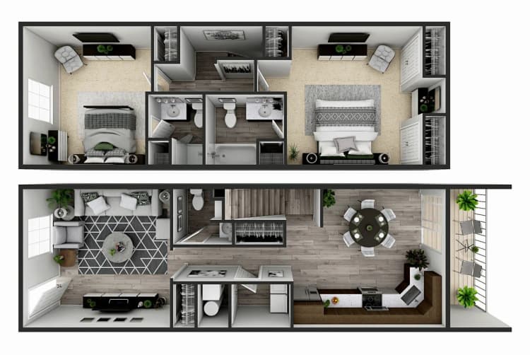 Louisville apartments for rent - image - Two Bedroom Two and a Half Bath