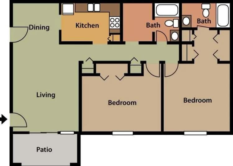 Louisville apartments for rent - image - 1242 SQ FT